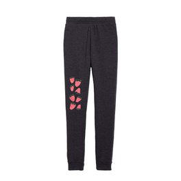 Organic summer strawberries - coral and green Kids Joggers
