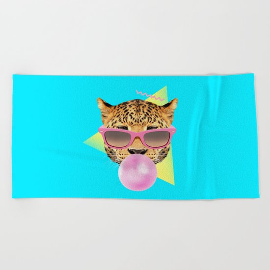 Bubble Gum Leo Beach Towel