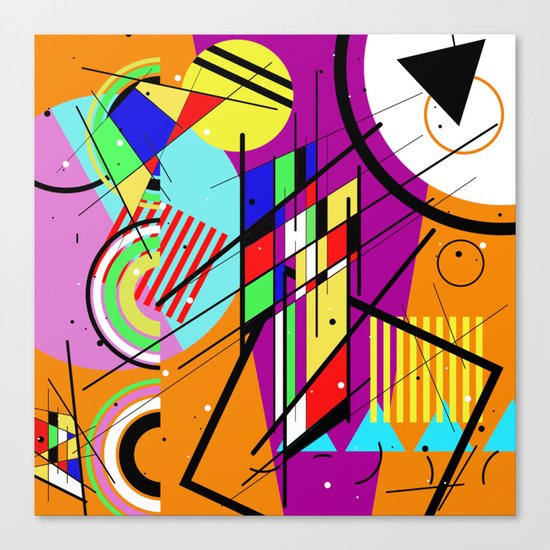 Crazy Retro 2 - Abstract, geometric, random collage Canvas Print