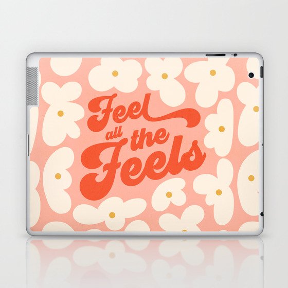 Retro Floral 'Feel all the Feels' - Peachy Laptop & iPad Skin