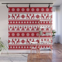 Christmas Holiday Nordic Pattern Cozy Wall Mural