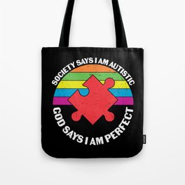 Religious Autism Awareness Saying Tote Bag