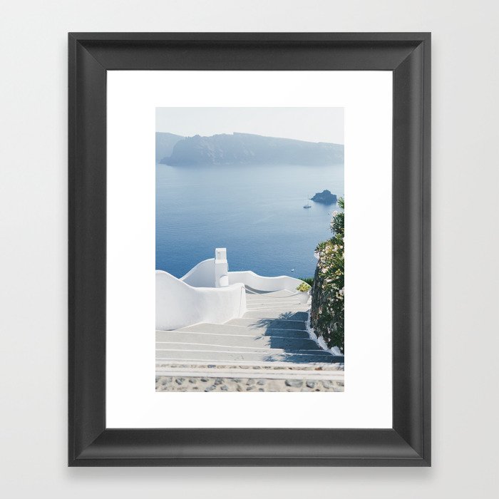 Santorini Stairs I (Vertical) Framed Art Print