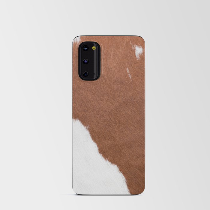 Brown Cowhide, Cow Skin Print Pattern, Modern Cowhide Faux Leather Android Card Case