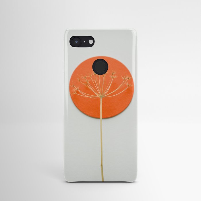 Orange circle and dried flower Android Case