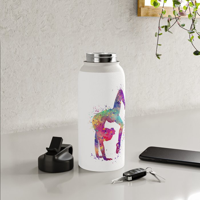 Little Gymnast Girl Water Bottle Personalized Pastel Thermos