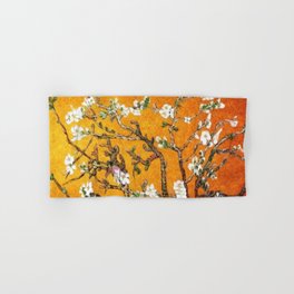 Vincent van Gogh Blossoming Almond Tree (Almond Blossoms) Orange Sky Hand & Bath Towel