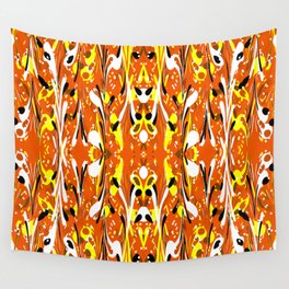 Marbled Paper - Orange, Yellow, Black Wall Tapestry