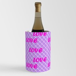 Pink And Purple Plaid Trendy Modern Love Collection Wine Chiller