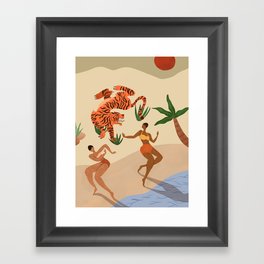 Dancing with Tiger Framed Art Print