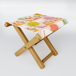 Summer with Yoga, Cats and Plants Folding Stool