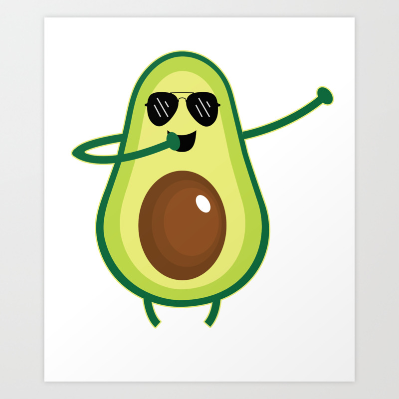 Dabbing Avocado With Glasses Art Print By Nevild Society6