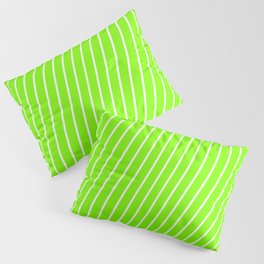 [ Thumbnail: Chartreuse and White Colored Striped/Lined Pattern Pillow Sham ]