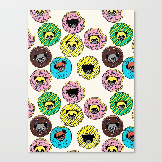 Pug Donuts Canvas Print