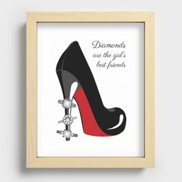 Diamonds are the girls best friends high heels illustration Recessed Framed Print