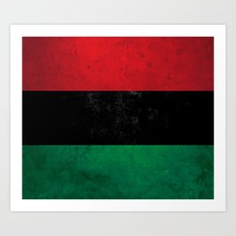 Distressed Afro-American / Pan-African / UNIA flag Art Print