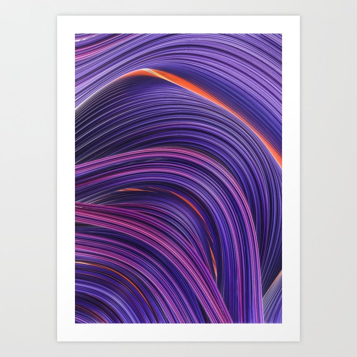 Purple Grape Stranded Horizon. Abstract Minimal Artwork Art Print