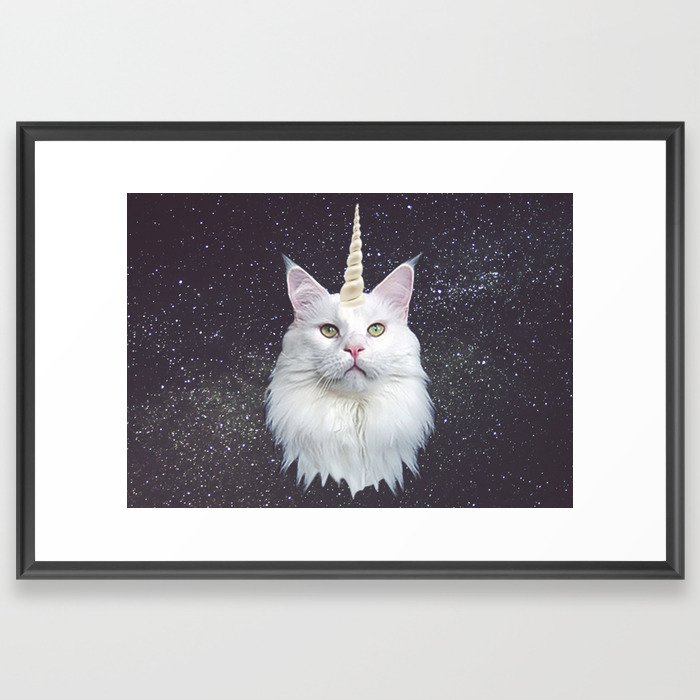 Unicorn Cat Framed Art Print