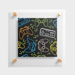 Seamless bright pattern with joysticks. gaming cool print Floating Acrylic Print