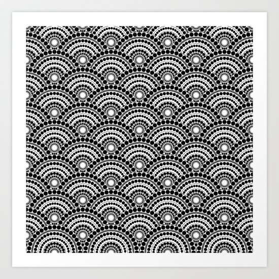 BLACK AND WHITE GEOMETRIC (abstract) Art Print