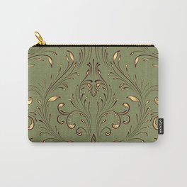 Sage Green Damask  Carry-All Pouch