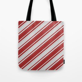 [ Thumbnail: Light Gray & Brown Colored Lines/Stripes Pattern Tote Bag ]