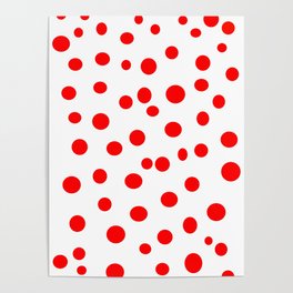 Kusama Inspired Red Dot Minimal Design Poster