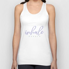 Inhale Exhale typographic quotes inscription with sacred geometry Unisex Tank Top