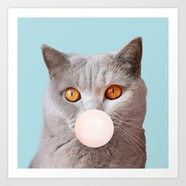 03_Bubble gum cats series Art Print