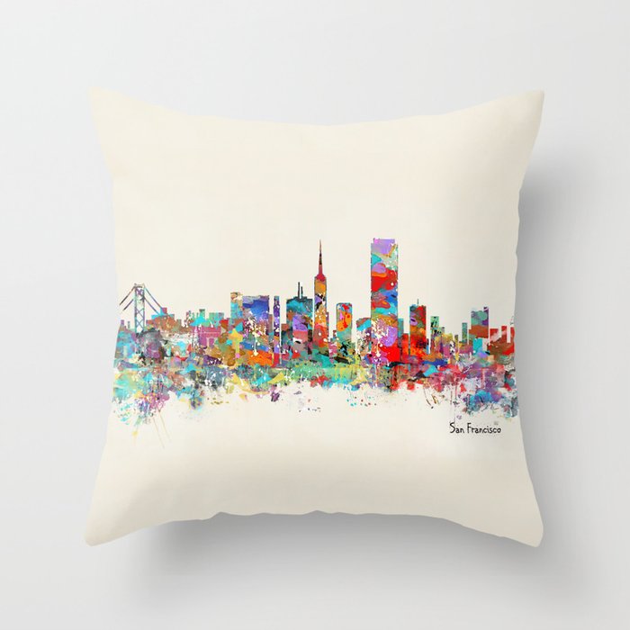 San Francisco skyline Throw Pillow