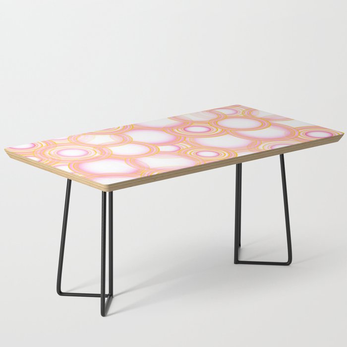 Nion - Colorful Geometric Abstract Circle Art Design Pattern in Orange Coffee Table