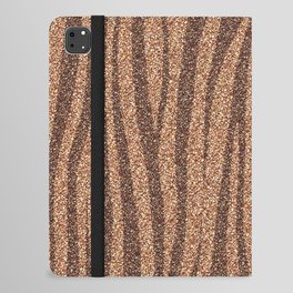 Zebra Print Bronze Glitter iPad Folio Case