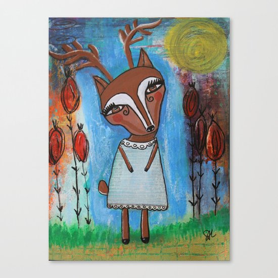 Deer Girl Canvas Print