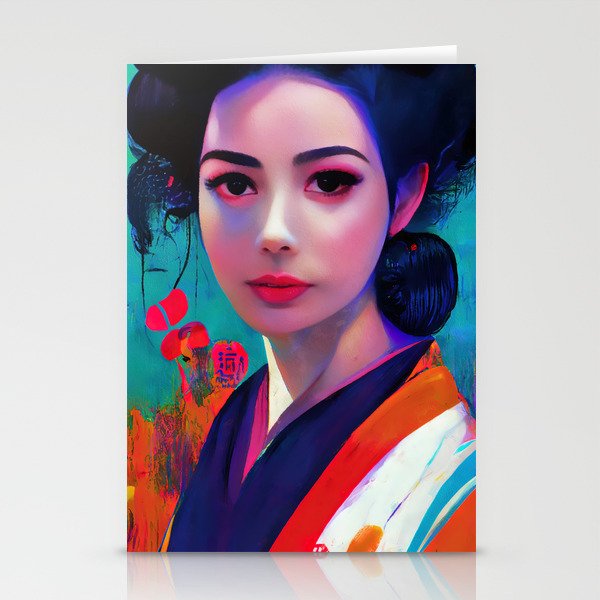 Geisha, Portrait Stationery Cards