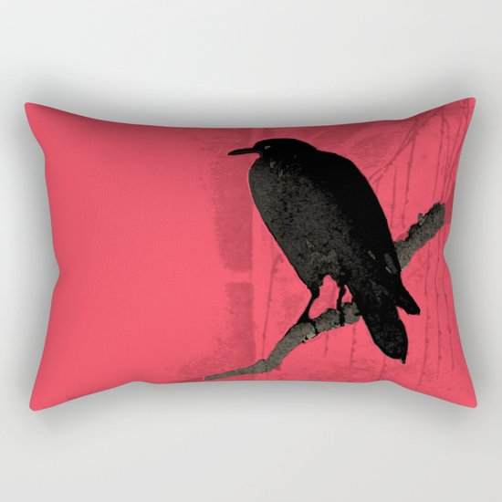 Raven in red Rectangular Pillow