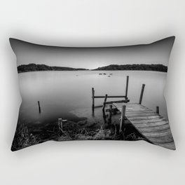 Old Pier After Sunset in Black & White Rectangular Pillow