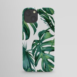 Classic Palm Leaves Tropical Jungle Green iPhone Case