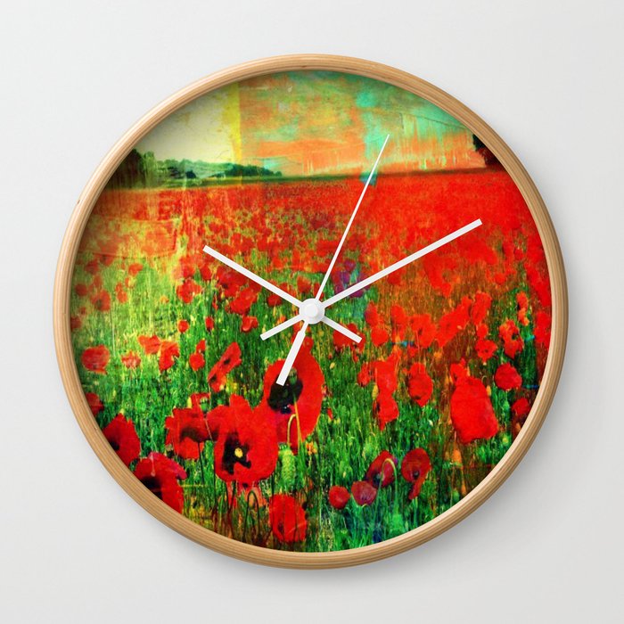 coquelicots Wall Clock