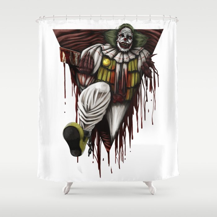 Horror Clown Scary Monster, Scary Clown Shower Curtains