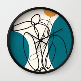 Abstract Line Thought 1 Wall Clock
