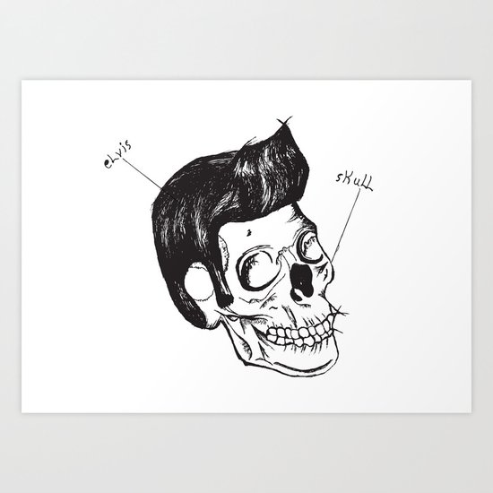 Elvis Skull Art Print