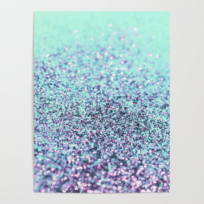Mermaid Ocean Glitter Glam #2 (Faux Glitter) #shiny #decor #art #society6 Poster
