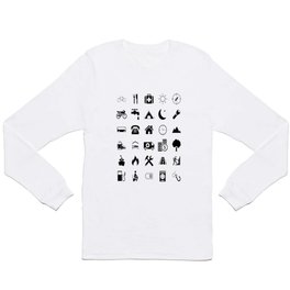 Extreme White Icon model: Traveler emoticon help for travel t-shirt Long Sleeve T-shirt