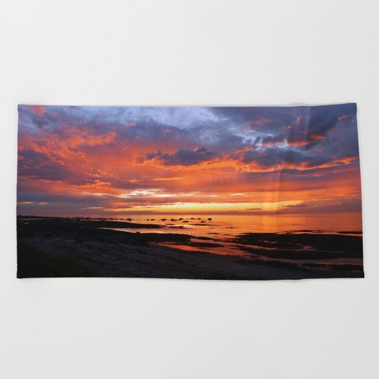 Stunning Seaside Sunset Beach Towel
