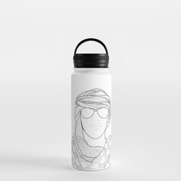 Arab man line art Water Bottle