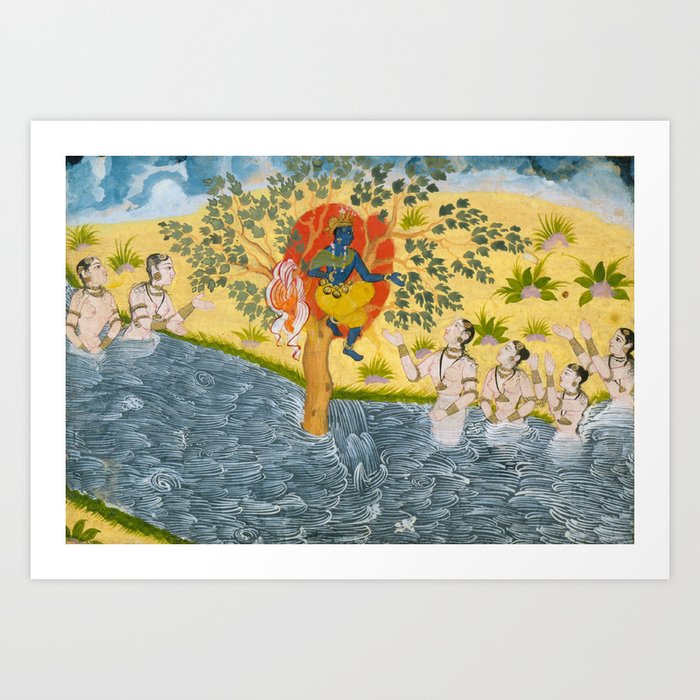 Page From A Bhagavata Purana Krishna Indian Art Art Print - 