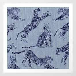 periwinkle leopard pattern Art Print