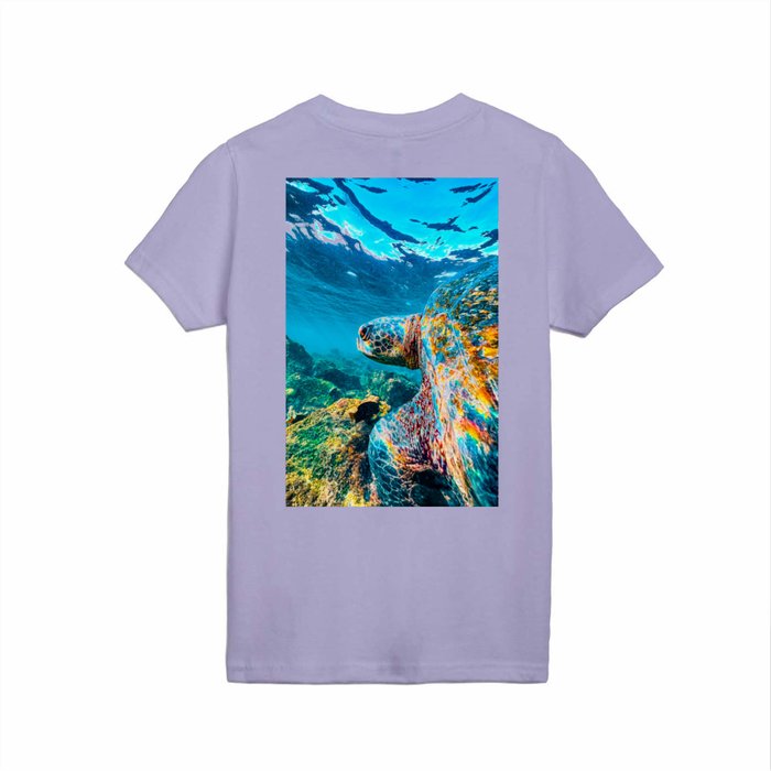 Rainbow sea turtle Kids T Shirt