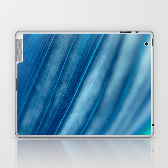 Sky Blue Vein Leaf Structure Macro Laptop & iPad Skin