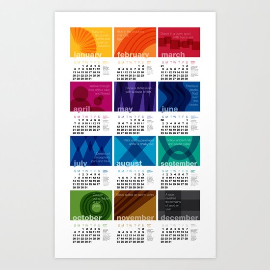 2013 Pigment to Pantone Calendar Art Print